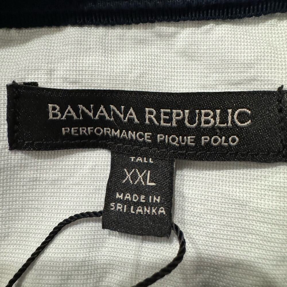 NWT Banana Republic Light Blue Performance Pique Polo Chest Pocket Size XXL TALL - Picture 7 of 9